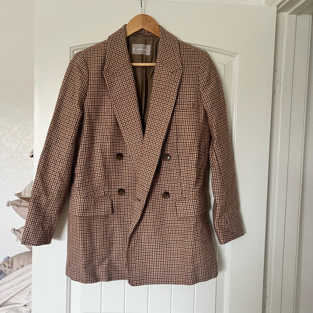 Everlane Brown Houndstooth Blazer